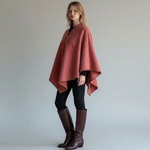 Vintage Descours Paris Wool Blend Poncho Cape Excellent Condition ~ One Size